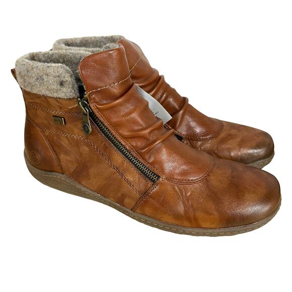Remonte by Rieker NWB R1486-22 Side Zip Brown Ankle Bootie Size 42 (US 11) - Picture 1 of 9